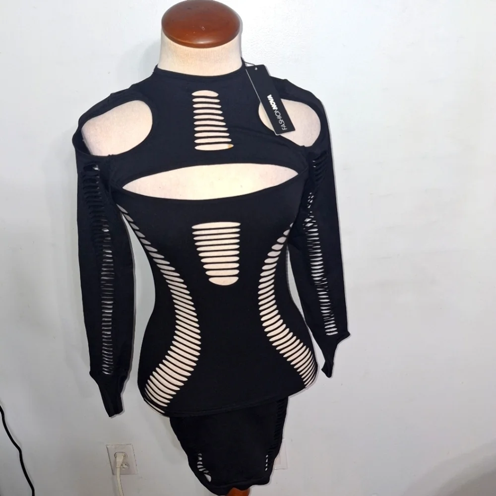 Fashion Nova- Janet Seamless Mini Dress-W Sz S/M - Picture 6 of 11